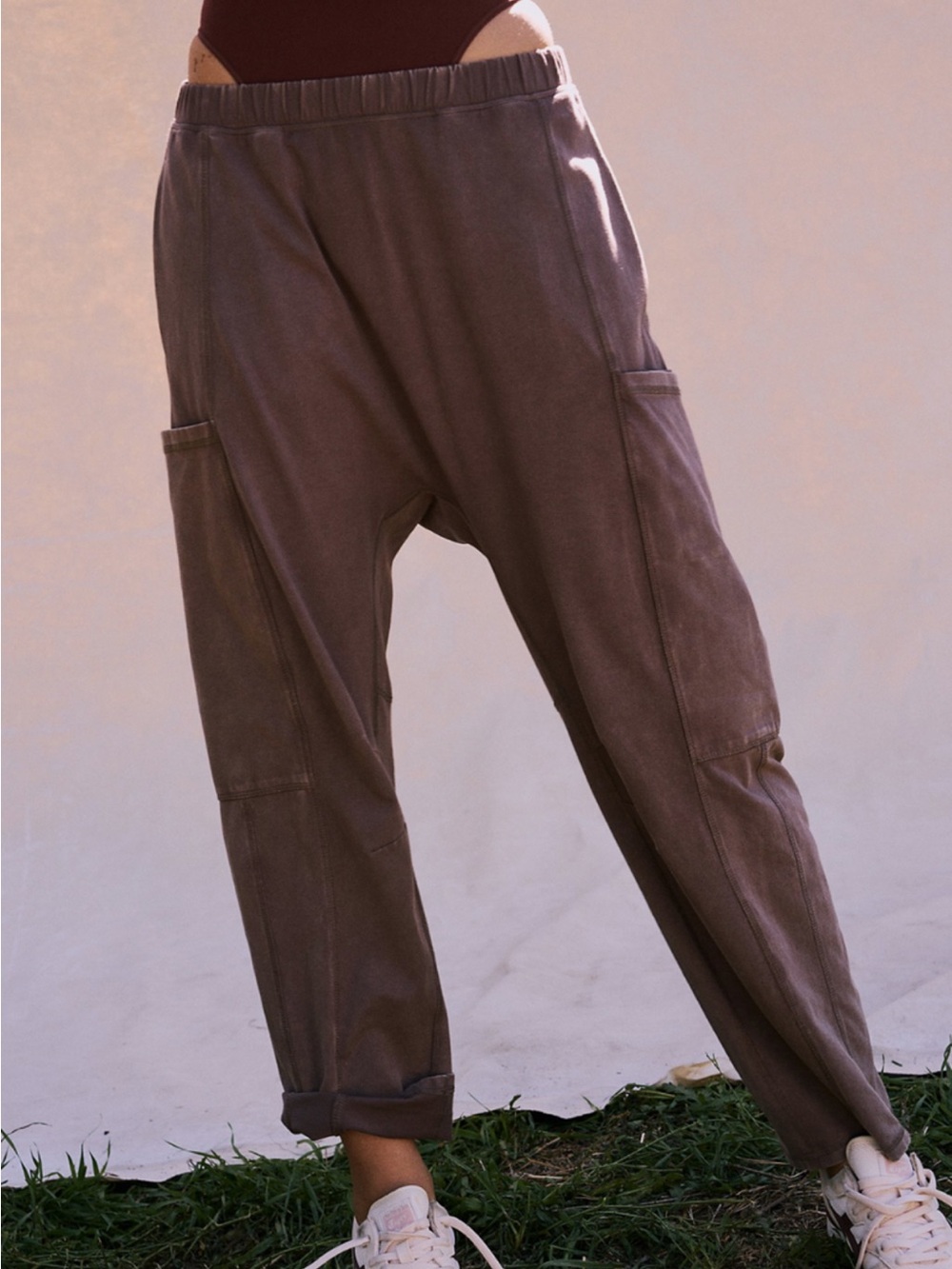 Free People Movement Hot Shot Pant Relaxed Fit Brown XS